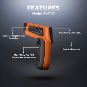 Thermomètre infrarouge industriel électrique léger IRL 1100 Premium, précision de 2 %, batterie 9 V, double laser avancé - Product Image 3