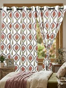 Exquisite hand block printed premium cotton <b>curtains</b> <b>for</b> <b>living</b> <b>room</b> bedroom window decor classical floral design and home style - Product Image 2