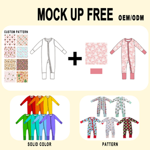 Grote hoeveelheid RTS Mystery Box Casual Bamboe Pyjama's Rits 95% Bamboe 5% Spandex 220 GSM Lange Mouwen Zachte Unisex Kinderkleding - Product Image 2