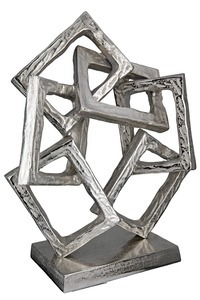 Escultura Geométrica de Metal Hecha a Mano, Arte Contemporáneo, Decoración de Mesa, 37 cm de Altura, Adorno para Sala de Estar - Product Image 3