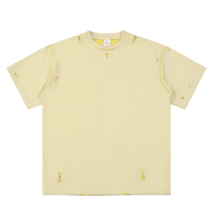 Wholesale Round Collar 100% Cotton Loose Fit Printed Sun Fade <b>T</b>-Shirt For Men Custom OEM Logo Custom Color Sun Fade <b>T</b>-Shirt - Product Image 5