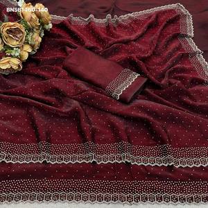 Elegant Look Space Silk with Zarkan-work <b>Saree</b>-<b>Blouse</b> Collection Supplier from Surat Woman Fashion Exporter At Wholesale Rate - Product Image 6