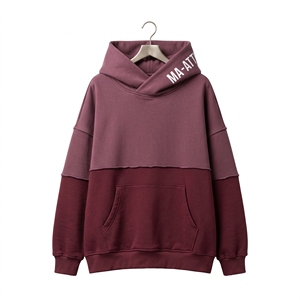 Sudadera con Capucha de Forro Polar Borgoña para Mujer, Corte Holgado, Bolsillo Canguro, Sudadera Personalizada de Estilo Urbano, Ropa al por Mayor - Product Image 5