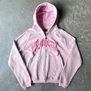Sweat à capuche court noir pour femme avec motif de visage souriant brodé sur le devant, vêtement décontracté tendance - Product Image 6