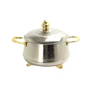 Casserole en métal élégante au design raffiné, isotherme, pour servir les aliments, bol de service classique, catégorie cuisine - Product Image 2