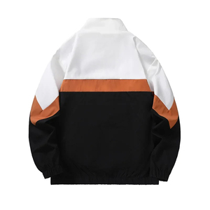 Men's Color Block <b>Racer</b> <b>Jacket</b> Zipper Closure Stand Collar Sporty Style Breathable Polyester Spring Wear Regular Fit - Product Image 5