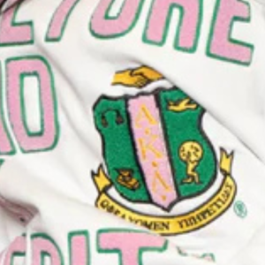 AKA Sorority Inc By Culture and By Merit Sweat-shirt blanc en chenille pour femme, haut à col rond brodé de lettres grecques, de qualité supérieure - Product Image 5