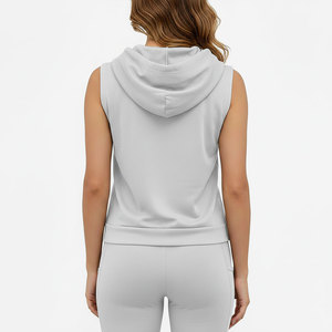 Sudadera con Capucha sin Mangas de Alto Rendimiento para Mujer, Holgada, Transpirable, Informal, Estilo Urbano, con Cordón Ajustable - Product Image 3