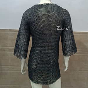 Camisa de malla de acero dulce medieval de media manga, armadura de caballero para recreación y cosplay, remachada plana con anillo de arandela, competitiva, al por mayor - Product Image 5