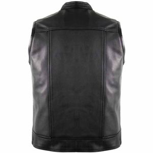 Custom Made Men's PU Leather <b>Vests</b> Sleeveless Jacket 100% Leather Fabric Men's Waistcoats High Quality Breathable Casual Winter - Product Image 6