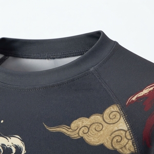 Camiseta de Compresión de Manga Larga para Hombre, Diseño de Nubes Onduladas con Impresión por Transferencia de Calor, Secado Rápido, UPF50+, Spandex, Poliéster - Product Image 6