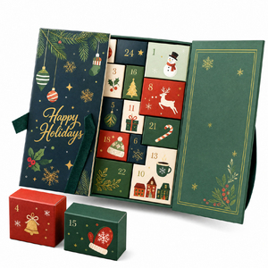 Boîte <span class=keywords><strong>de</strong></span> <span class=keywords><strong>calendrier</strong></span> <span class=keywords><strong>de</strong></span> <span class=keywords><strong>l</strong></span>'<span class=keywords><strong>avent</strong></span> personnalisée <span class=keywords><strong>de</strong></span> 24 jours, vide, en forme <span class=keywords><strong>de</strong></span> <span class=keywords><strong>livre</strong></span>, en carton, pour emballer des cadeaux <span class=keywords><strong>de</strong></span> Noë<span class=keywords><strong>l</strong></span>, du chocolat, des bonbons ou des jouets - Product Image 1