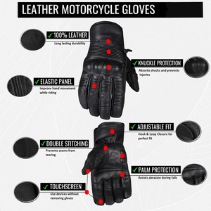 Best Quality Goatskin Leather Motorbike <b>Gloves</b> Full Finger Touch Screen Hard <b>PVC</b> Knuckle Shell Motorcycle Riding <b>Gloves</b> Sports - Product Image 3