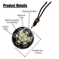 Belle figurine en orgone de tourmaline noire Metatron, 1,75 pouce, fabriquée à la main, style Feng Shui, qualité supérieure, Khambhat, Inde