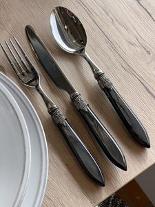 Classic Handcrafted Natural Horn Salad <b>Utensils</b> <b>Set</b> With Textured Handles Eco-Friendly Serving Tools For Modern Dining <b>Set</b> - Product Image 4