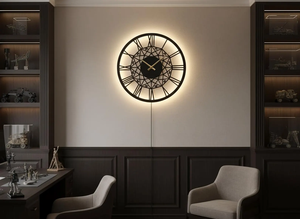 Victorian Roman Numeral <b>LED</b> Metal Wall <b>Clock</b> – Silent, Ornate Industrial Decor - Product Image 5