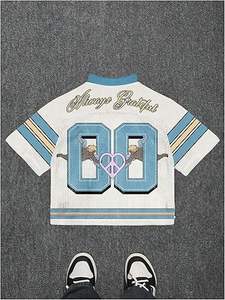 Camiseta de Fútbol Personalizada de Malla OEM, Estilo Urbano Oversize, Cuello en V, Estampado de Números, Transpirable, Top Deportivo al por Mayor - Product Image 5