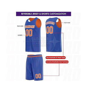 Servicio OEM, Diseño con Logotipo Propio, Uniforme de Baloncesto Reversible para Hombre, Uniforme de Baloncesto Reversible de Alta Calidad - Product Image 3