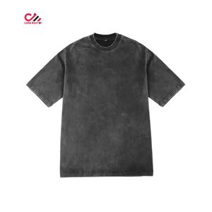 เสื้อยืดโอเวอร์ไซส์แบบย้อมสีเอซิดวอช คัสตอม 2 ตัว ชุดเซ็ต 2 ชิ้นสำหรับผู้ชาย แขนยาว ผ้าคอตตอน 100% หนักปานกลาง ทรงหลวม สตรีทแวร์ พิมพ์ลาย - Product Image 5