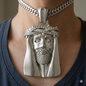 Custom 925 Silver Hip Hop Style Iced Religious Christian Featuring Jesus Face Lab Grown Diamond Children's Fine <b>Pendants</b> Trendy - Product Image 4