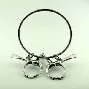 Mors de cheval en acier inoxydable à double anneau de fixation pour étrille - Product Image 1