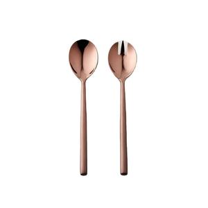 Couverts de mariage en or rose avec long manche en métal brillant Serveur à salade Dessert Yaourt Serveur à café pour mariages Événements Vente en gros - Product Image 1