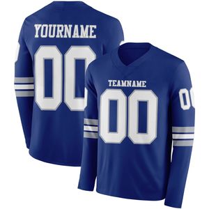 Jersey de Fútbol Personalizable OEM de Manga Larga con Cuello en V, en Spandex/Poliéster, con Diseño Transpirable de Tela de Malla para Todas las Temporadas - Product Image 4