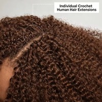Extensions de cheveux humains au crochet marron chocolat, tresses au crochet sans nœuds effet plume pour femmes