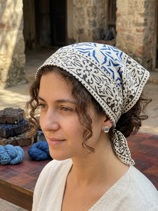Pañuelo Cuadrado Artesanal Teñido a Mano con Estampado de Paisley, de Algodón, para la Cabeza, Estilo Boho, Multifuncional, para Hombre y Mujer, Estilo Indio - Product Image 4