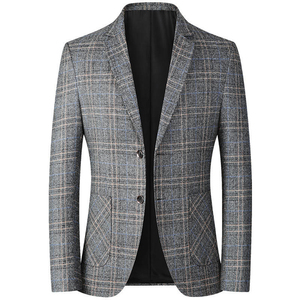 Blazer décontracté sur mesure pour homme, veste légère ajustée, style business et streetwear, en polyester/coton, anti-plis, imperméable, OEM - Product Image 4