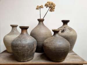 Pot de rangement vintage Nong Phai en poterie artisanale, récipient rustique en terre cuite, décoration intérieure pour cuisine et jardin de style ferme - Product Image 5