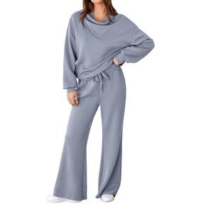 New Trending Custom Acid Wash Cropped Hoodies Women Washed Hoodie and Joggers Tracksuits Women's Fully Customized - Product Image 3