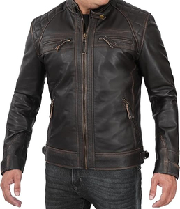 Leather <b>Jackets</b> Factory Direct High Quality Zipper With Removable Hood Leather <b>Jacket</b> <b>for</b> <b>Men</b> - Product Image 5