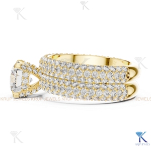 แหวนเพชรแล็บโกรว์ 2.50 กะรัต ทรงหรูหรา ประดับเพชรแบบหลายแถว วงแหวนทองคำแท้ 14K/18K สำหรับผู้หญิง ของขวัญสำหรับงานแต่งงาน - Product Image 5