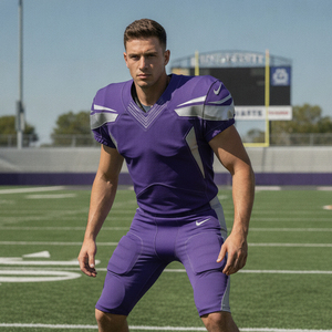 Uniforme de football américain haute performance, logo de marque personnalisé imprimé, vêtement confortable, extensible, ne se décolore pas, ensemble pour équipe. - Product Image 5