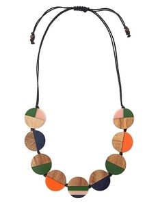 Collar de corazón y alma de marfil hecho a mano collar de madera y resina de India collar hecho a mano para mujeres y niñas - Product Image 3