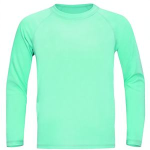 Camiseta Deportiva de Compresión de Manga Larga de Secado Rápido con Bloques de Color Verde Menta para Hombre - Product Image 1
