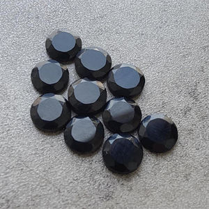 Pierre précieuse ronde en onyx noir naturel, taille tablette, dos plat, pour la fabrication de bijoux, toutes tailles, vente en gros - Product Image 6