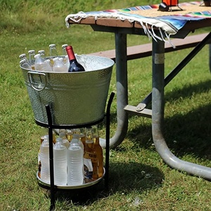Enfriador de champán de acero galvanizado personalizable con soporte, enfriador de vino o cubo de cerveza para Bar en casa y fiestas al aire libre - Product Image 4