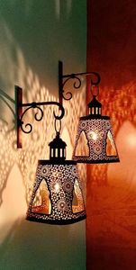 Handcrafted Antique Finish Solid Brass Hanging <b>Ceiling</b> Lamp with Intricate Traditional Engraving Metal Candle Holders - Product Image 3