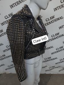 Chaqueta con remaches para mujer, nueva chaqueta de moto de cuero Retro corta de manga larga, venta al por mayor, chaqueta con tachuelas personalizada, proveedor de Pakistán - Product Image 3