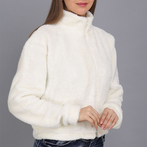 <b>Women</b> Short Sherpa Fleece Faux Fur Wool Coat Breathable Warm Plush Casual Hooded Zipper Collar <b>Jacket</b> Snow Wear Comfy - Product Image 4