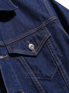 Good Quality <b>Men's</b> Denim <b>Jacket</b> <b>Long</b> Sleeve Single Button <b>Jacket</b> Regular Fit Multi-pockets Breathable Low Price <b>Men's</b> <b>Jackets</b> - Product Image 5