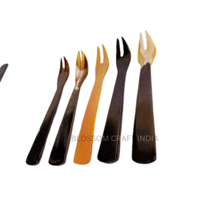 Juego de cuchara de tenedor de cuerno de búfalo hecho a mano de primera calidad, cuchara vikinga de desierto de cuerno de buey Natural, cubiertos de desierto personalizados para cena fina - Product Image 3