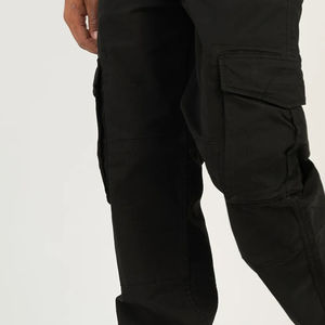 Pantalon cargo léger pour homme 100% coton respirant avec poches zippées, coupe droite décontractée, idéal pour l'hiver - Product Image 3