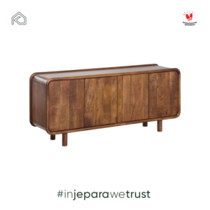 Meuble TV moderne en teck massif, console minimaliste pour salon, meubles faits à la main, écologiques, pour hôtel, appartement, Indonésie - Product Image 1