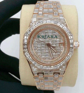 Unique Design KRIARA Moissanite Diamond <b>Mens</b> <b>Watch</b> Stainless Steel Wristwatch for Wedding Business Office and Everyday Wear - Product Image 1