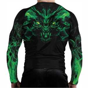 Chemise de compression respirante en polyester pour homme, imprimé dragon par sublimation, séchage rapide, manches longues, MMA BJJ - Product Image 4