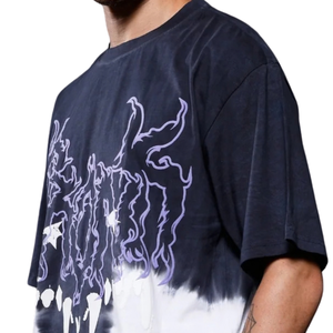 <b>Mens</b> Two Tone Gradient Graphic <b>Silk</b> Screen Printed T <b>Shirt</b> Short Sleeve Crew Neck Streetwear Casual Wholesale Custom Clothing - Product Image 4