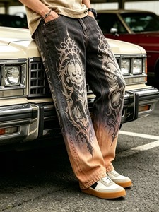 กางเกงยีนส์ผู้ชายทรงเทเปอร์แบบสบายๆ สวมใส่สบาย เหมาะสำหรับขายส่ง - Product Image 6